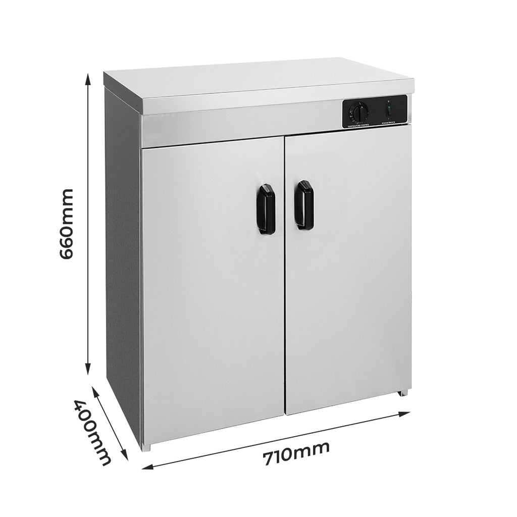 Elementry Stainless Steel Double Cabinet Plate Warmer 120 Plates - PW-DE