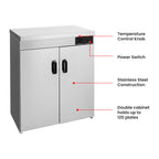 Elementry Stainless Steel Double Cabinet Plate Warmer 120 Plates - PW-DE