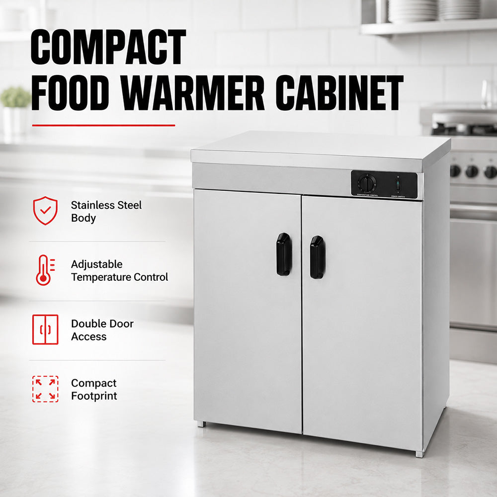 Elementry Stainless Steel Double Cabinet Plate Warmer 120 Plates - PW-DE