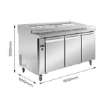 Thermaster PWB150 three door DELUXE Pizza Prep Bench