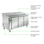 Thermaster PWB150 three door DELUXE Pizza Prep Bench