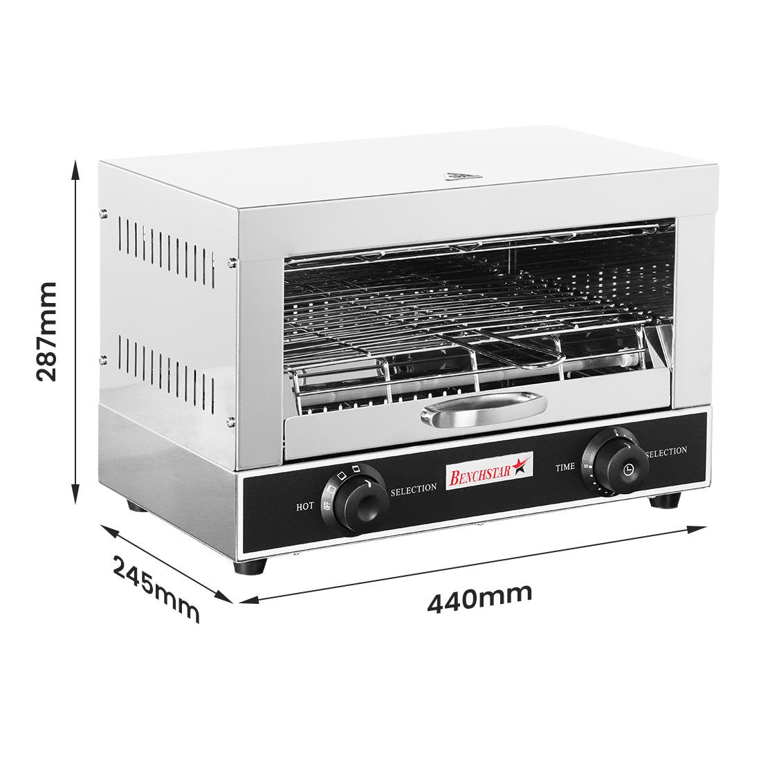 Benchstar Single infrared quartz element salamander griller toaster and timer - QT-1