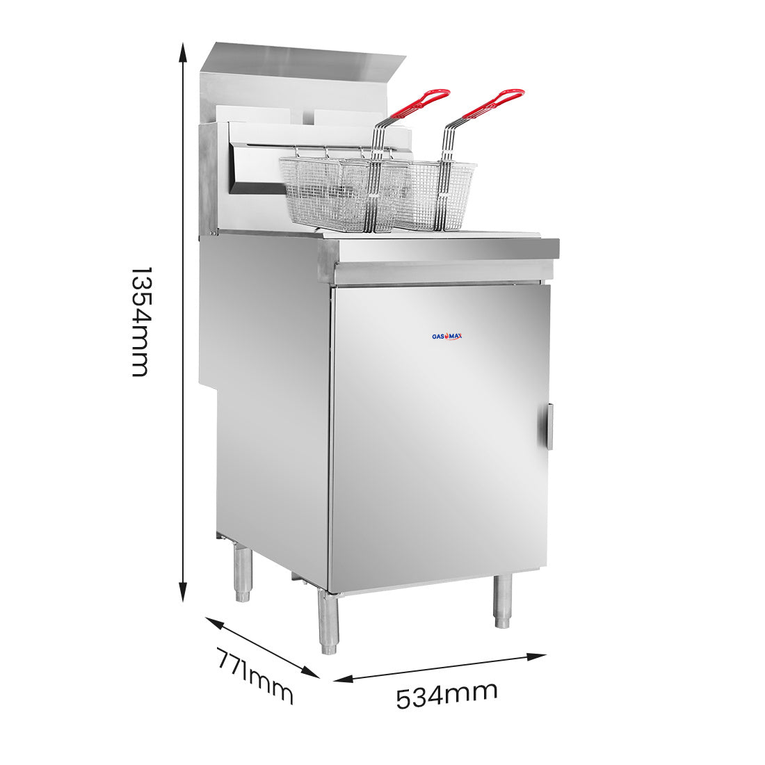 GasMax Superfast Natural Gas Tube Twin Vat Fryer - RC400TE