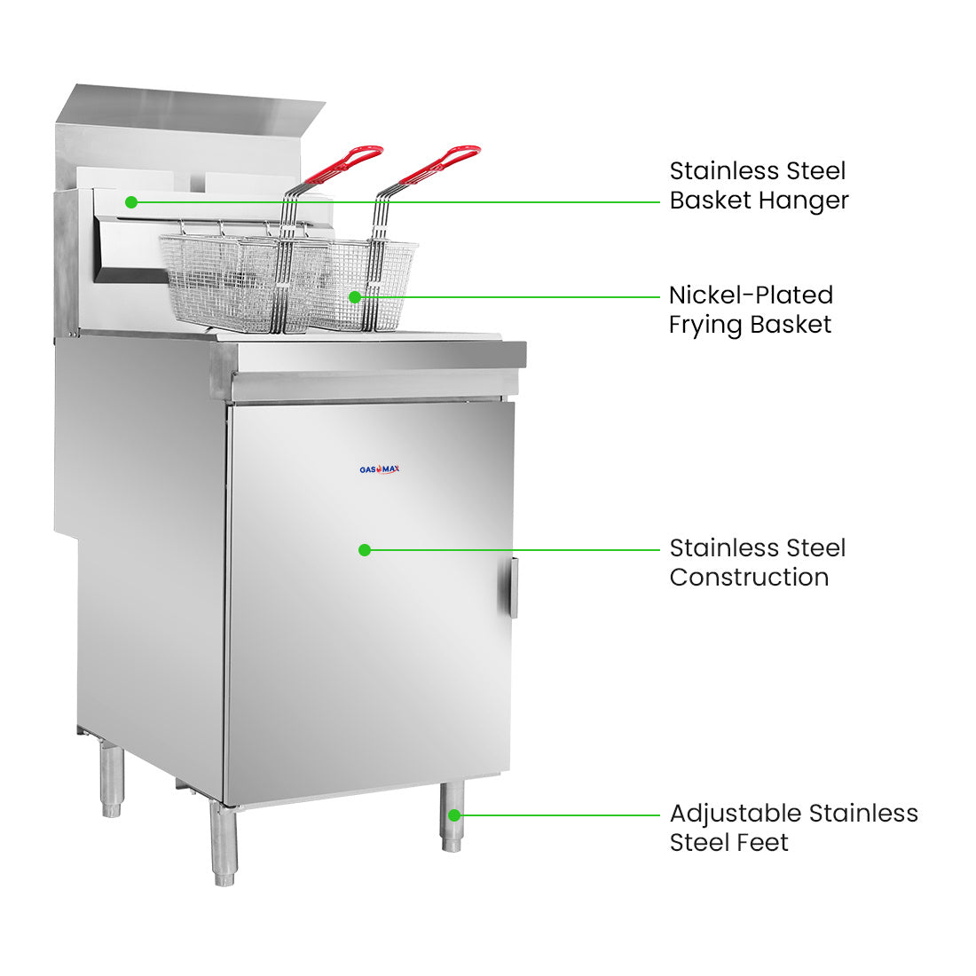 GasMax Superfast Natural Gas Tube Twin Vat Fryer - RC400TE
