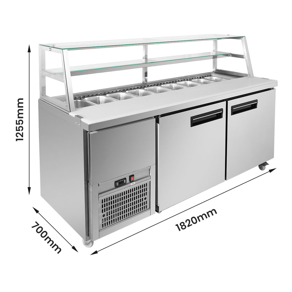 Thermaster two large door DELUXE Sandwich Bar - SCB/18