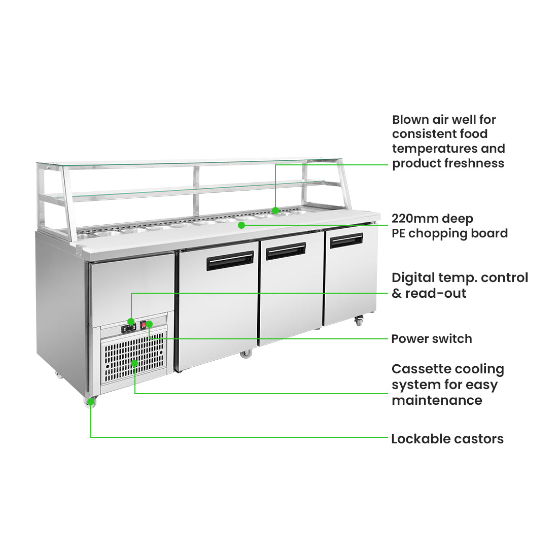 Thermaster three door DELUXE Sandwich Bar - SCB/21
