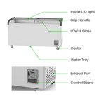 Thermaster Heavy Duty Supermarket Glass Sliding Lid Freezers 576L - SD-576K