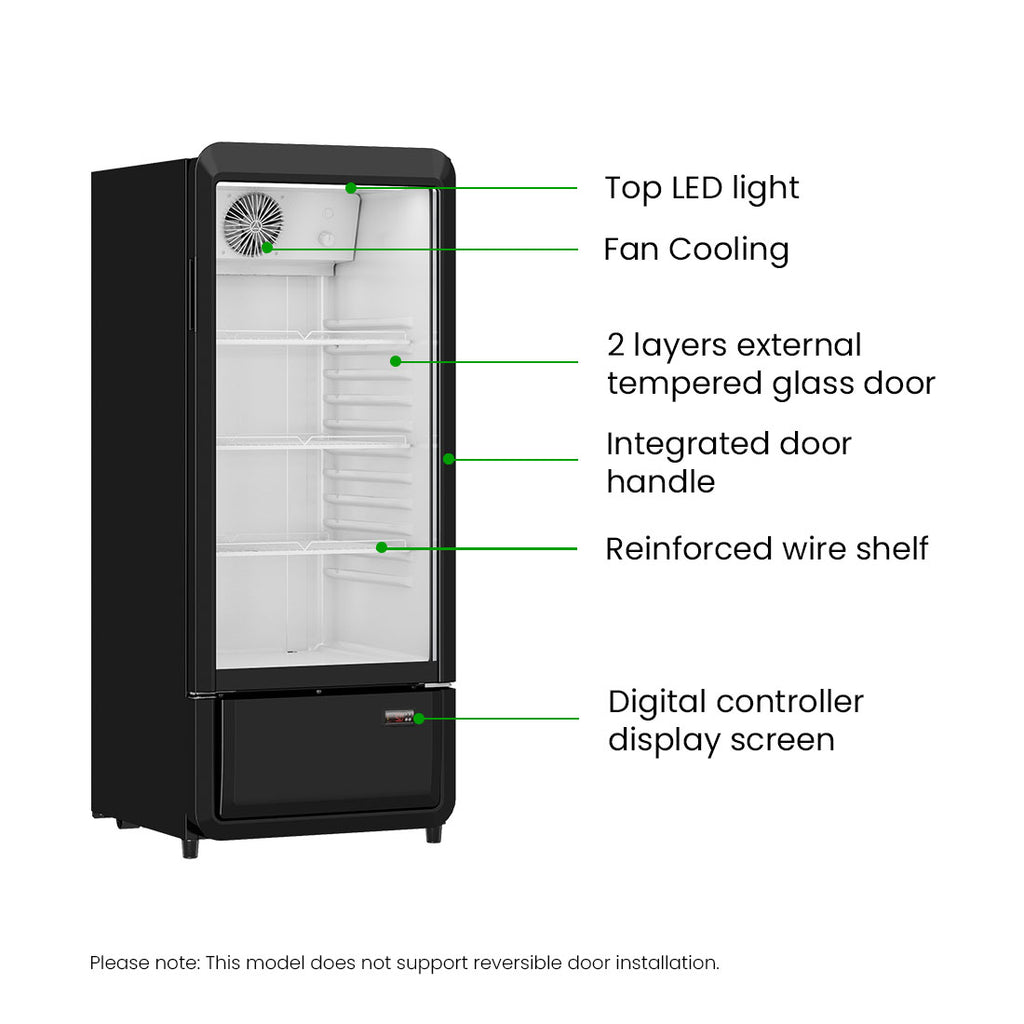 Thermaster Upright Glass Door Beverage Fridge - SDC-178B 