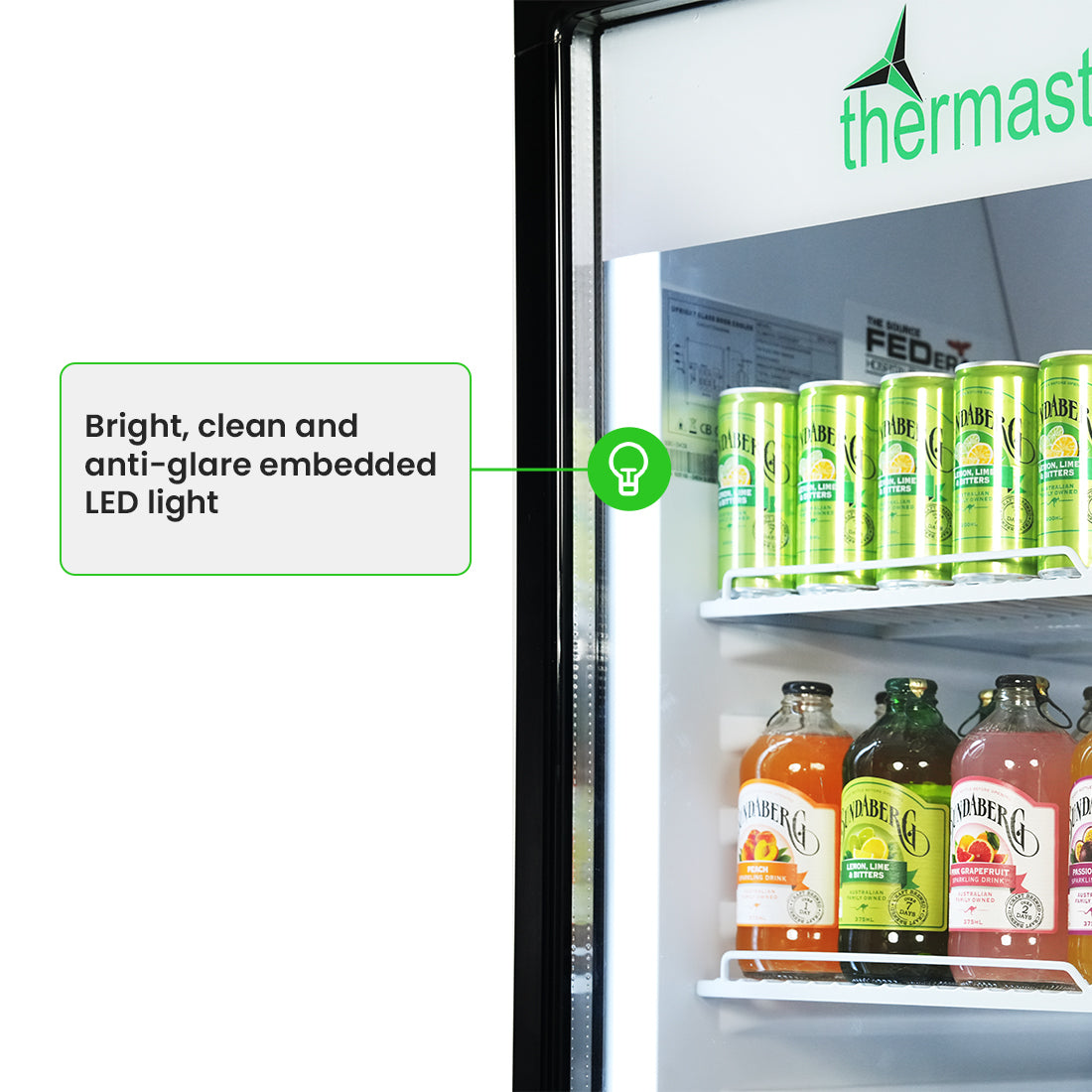 Thermaster Upright Glass Door Beverage Fridge - SDC-343B 