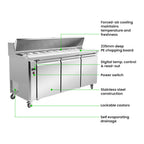 Thermaster three large door Sandwich Bar - SLB180