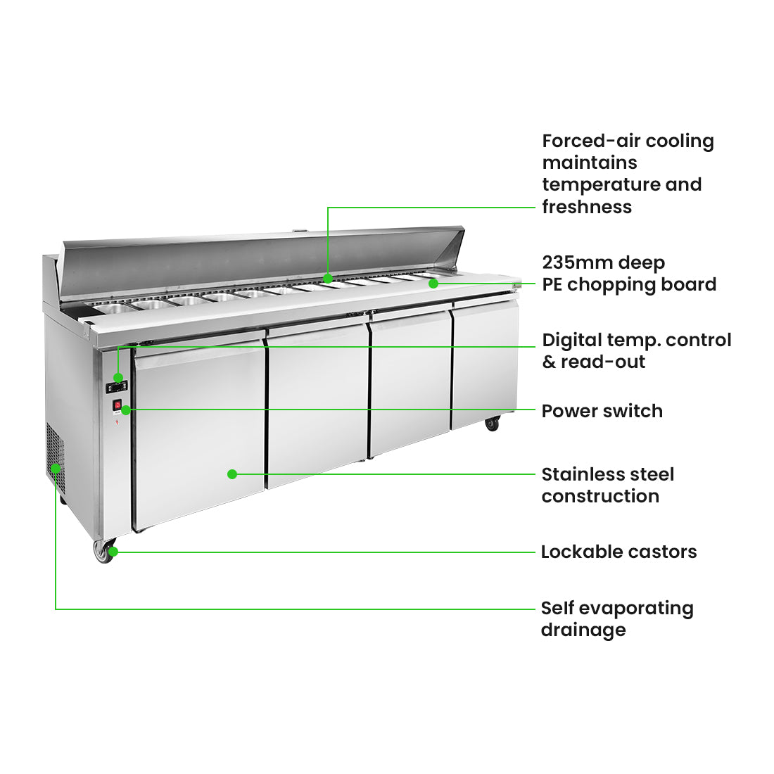 Thermaster four door Sandwich Bar - SLB240