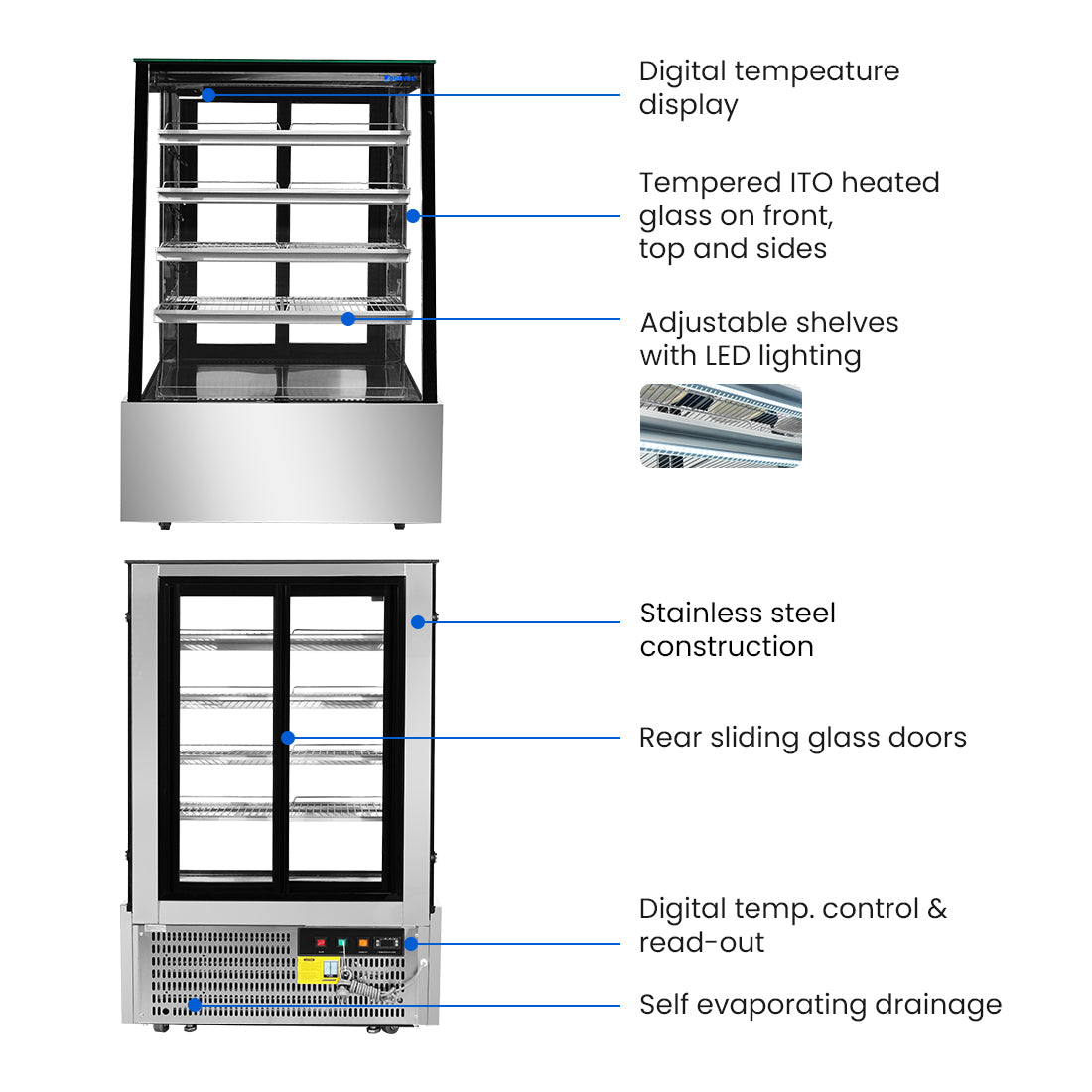 Bonvue Deluxe Chilled Display Cabinet - SLP830C