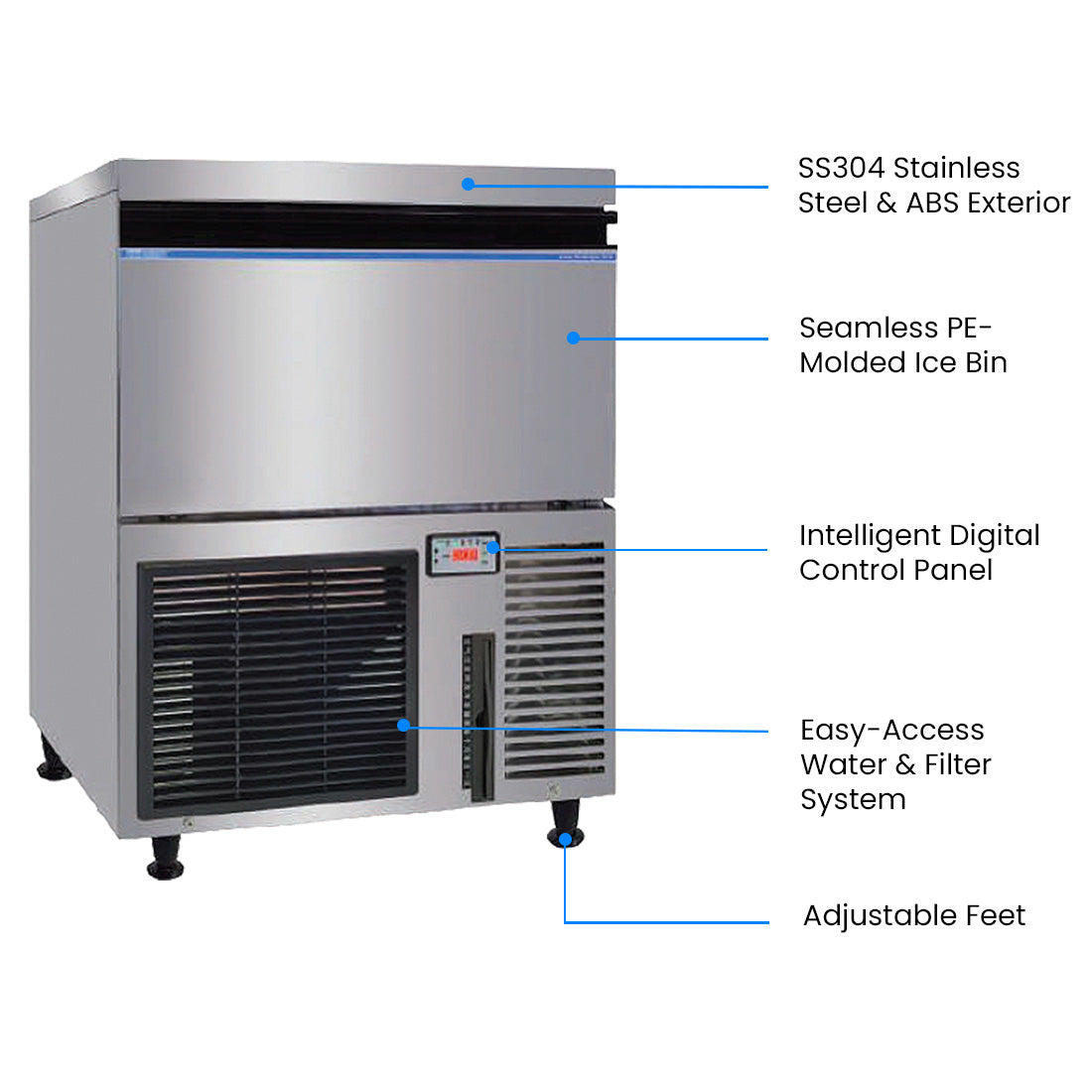 Blizzard Premium Under-Counter Ice Maker Large Cube Ice  SN-200P