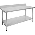 1500-6-WBB Economic 304 Grade Stainless Steel Table with splashback  1500x600x900