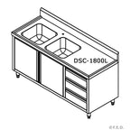 DSC-1800L-H KITCHEN TIDY CABINET WITH DOUBLE LEFT SINKS
