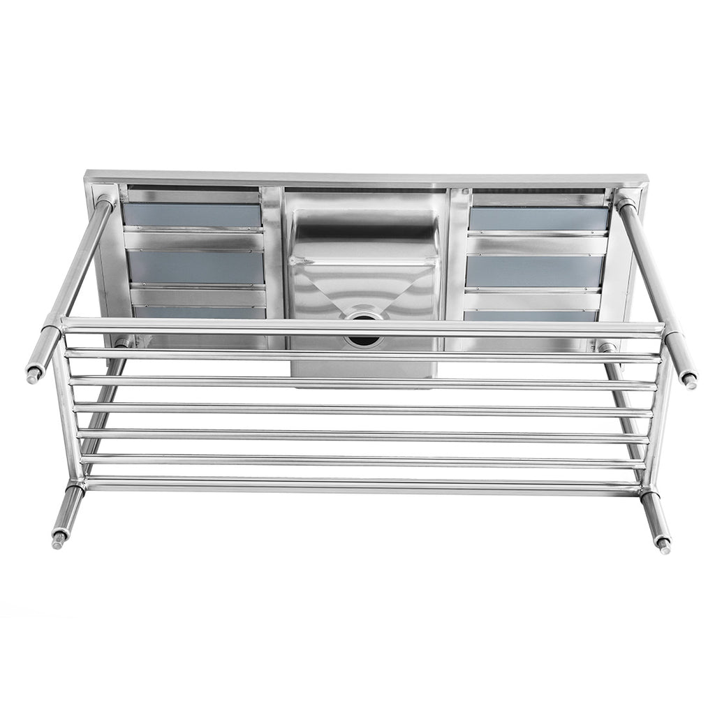 Single Centre Sink Bench & Pot Undershelf SSB6-1500C/A