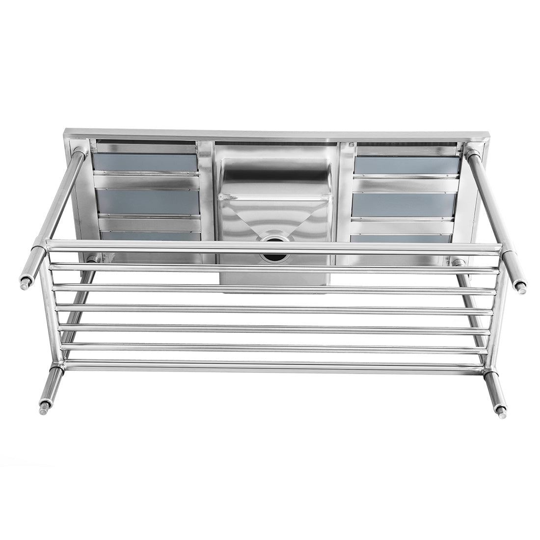 Single Centre Sink Bench & Pot Undershelf SSB6-1500C/A
