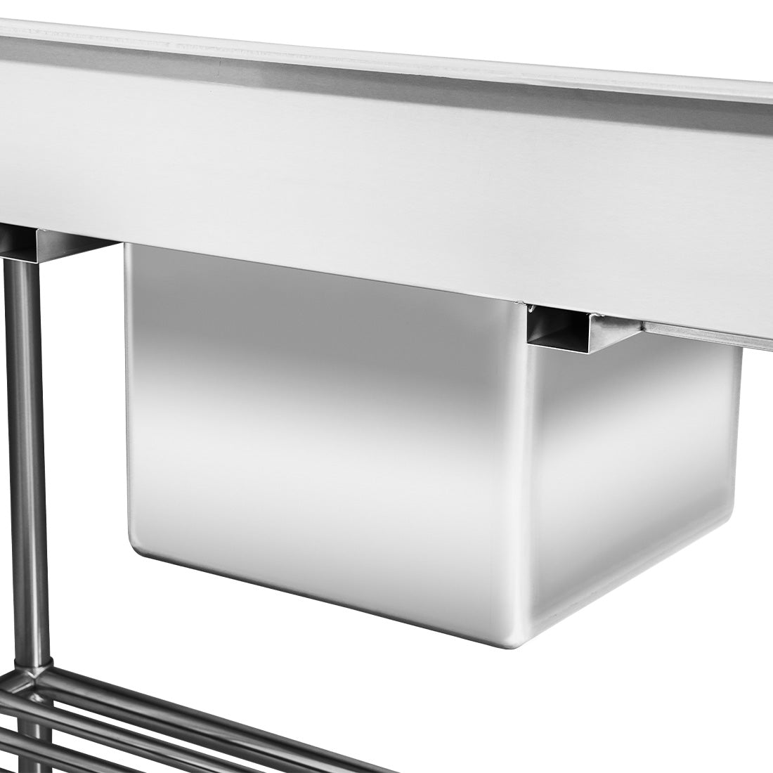 Single Centre Sink Bench & Pot Undershelf SSB6-1500C/A