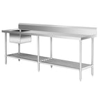 SSB6-2400L/A Single Left Sink Bench with Pot Undershelf