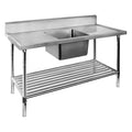 Single Centre Sink Bench with Pot Undershelf SSB7-1800C/A