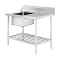Left Inlet Single Sink Dishwasher Bench SSBD7-1200L/A