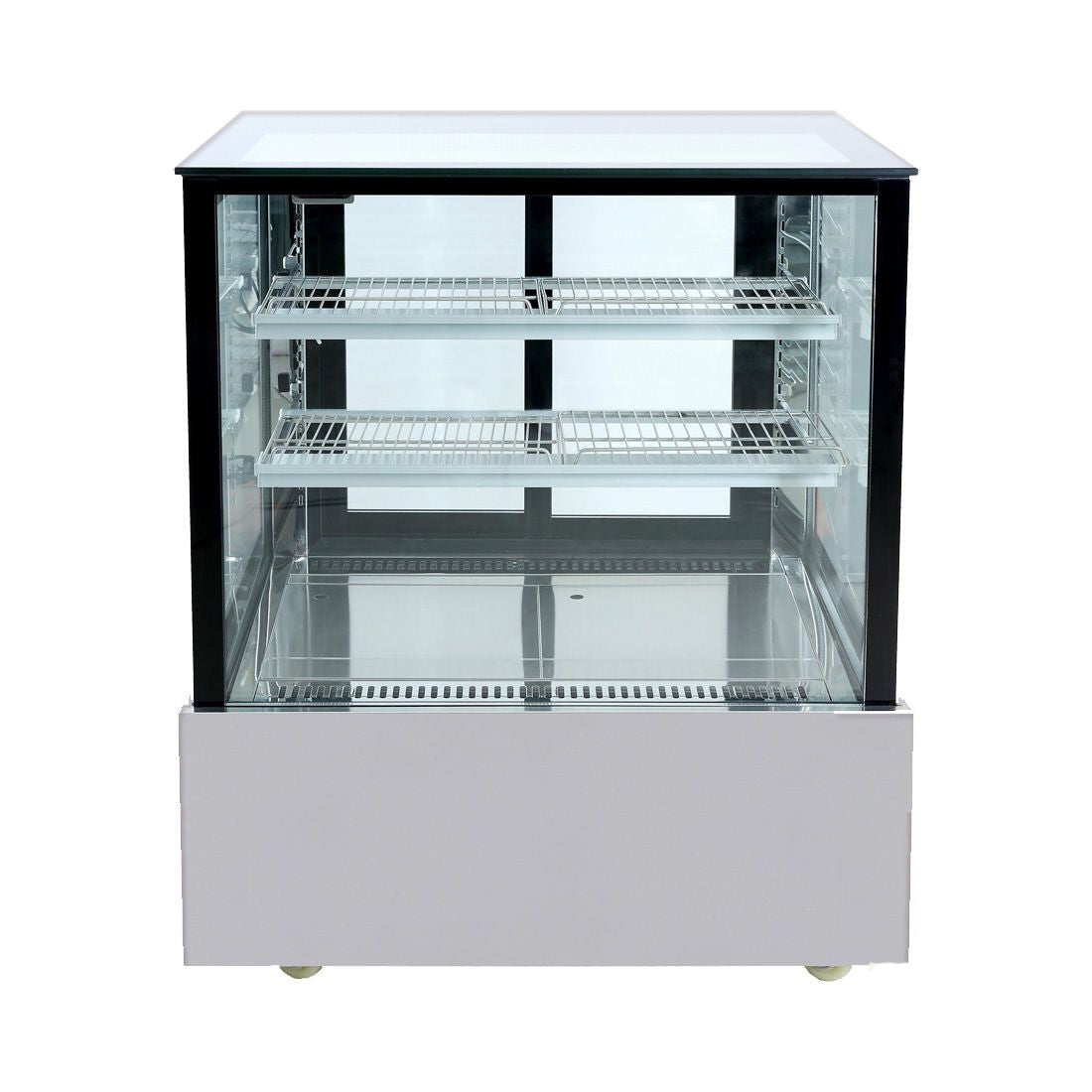 Bouvue SSU90-2XB Black Trim Square Glass Cake Display 2 Shelves 900x700x1100