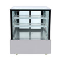 SSU90-2XB Black Trim Square Glass Cake Display 2 Shelves 900x700x1100