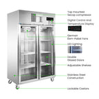 Thermaster Double Door Upright Display Fridge - SUCG1000