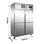 Thermaster TROPICAL Thermaster 4 x Half door SS Freezer - SUF1000