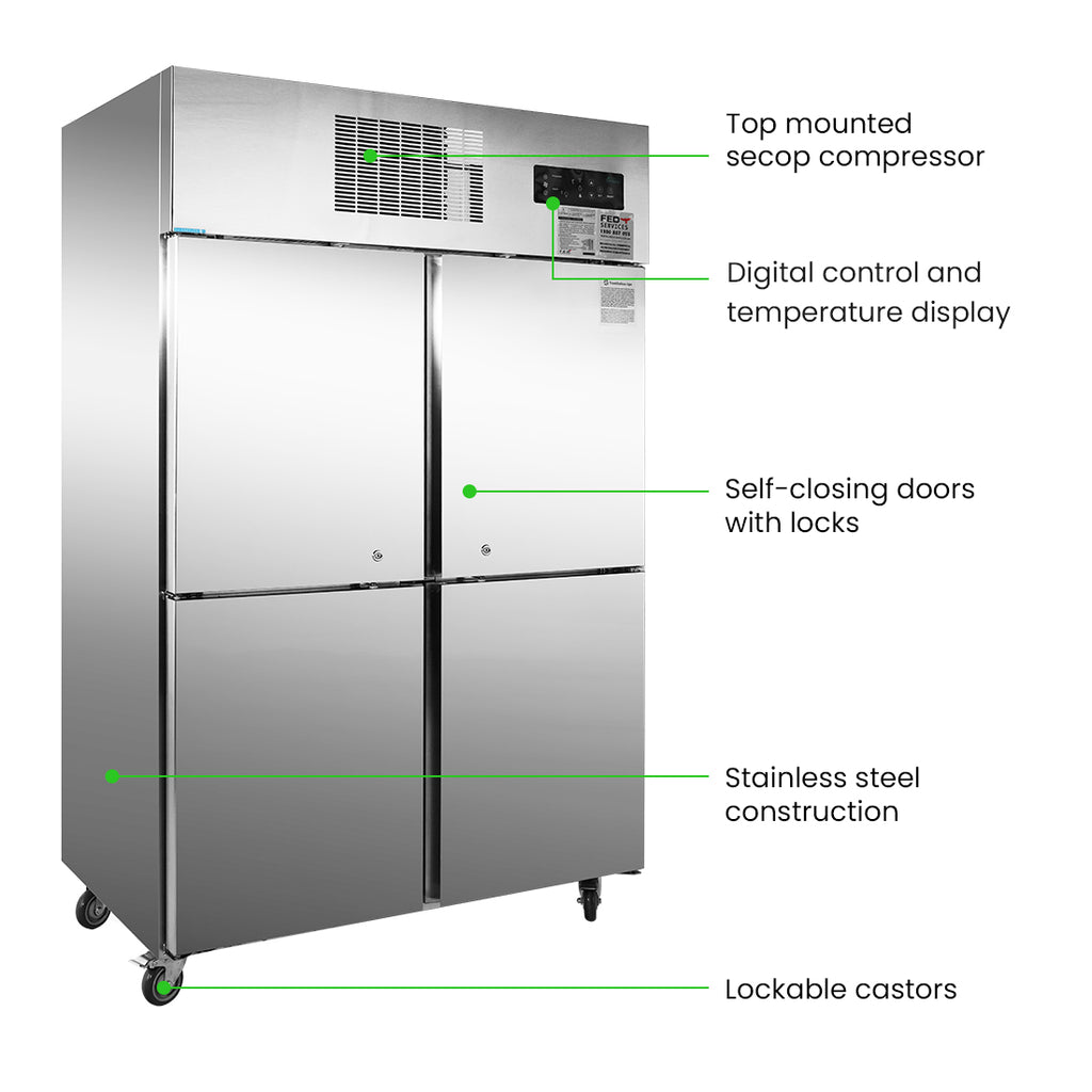Thermaster TROPICAL Thermaster 4 x Half door SS Freezer - SUF1000
