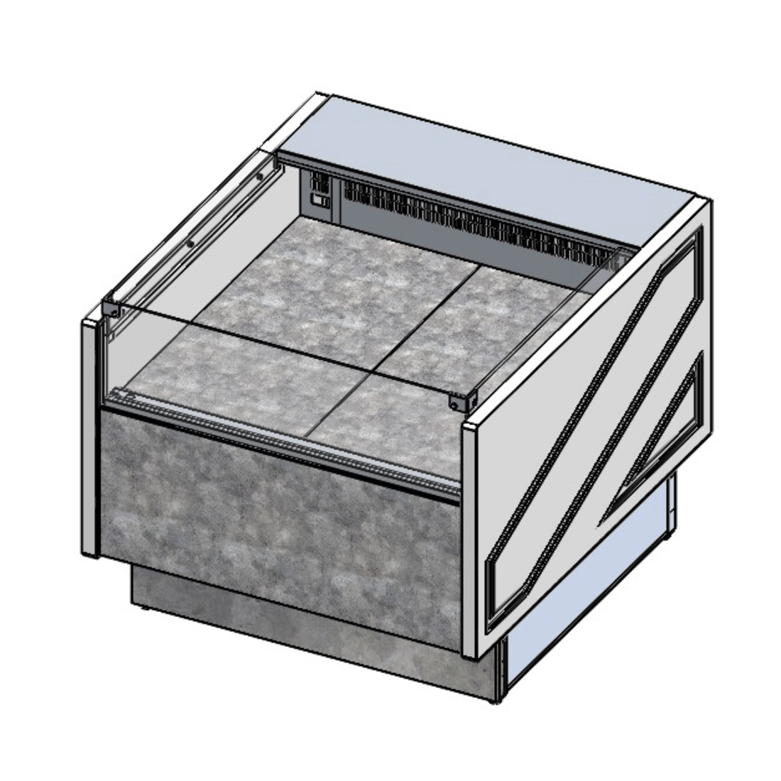 Tecnodom Square Deli, Poultry & Meat Display Add On Units 900mm Depth Storage Surface - TDMR-0910SELF