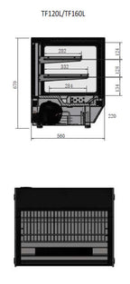 COUNTERTOP SQUARE CAKE SHOWCASE 700 MM FRIDGE TF120L