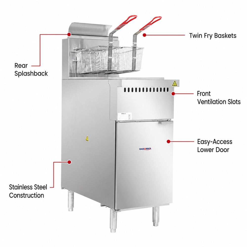 Gasmax V Pan LPG Deep Fryer - VP122LPG
