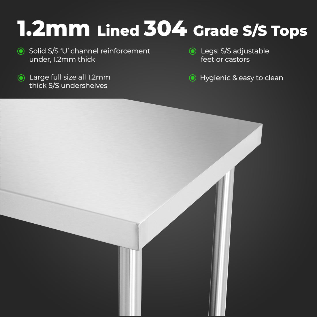 WB7-0600/A Stainless Steel Workbench
