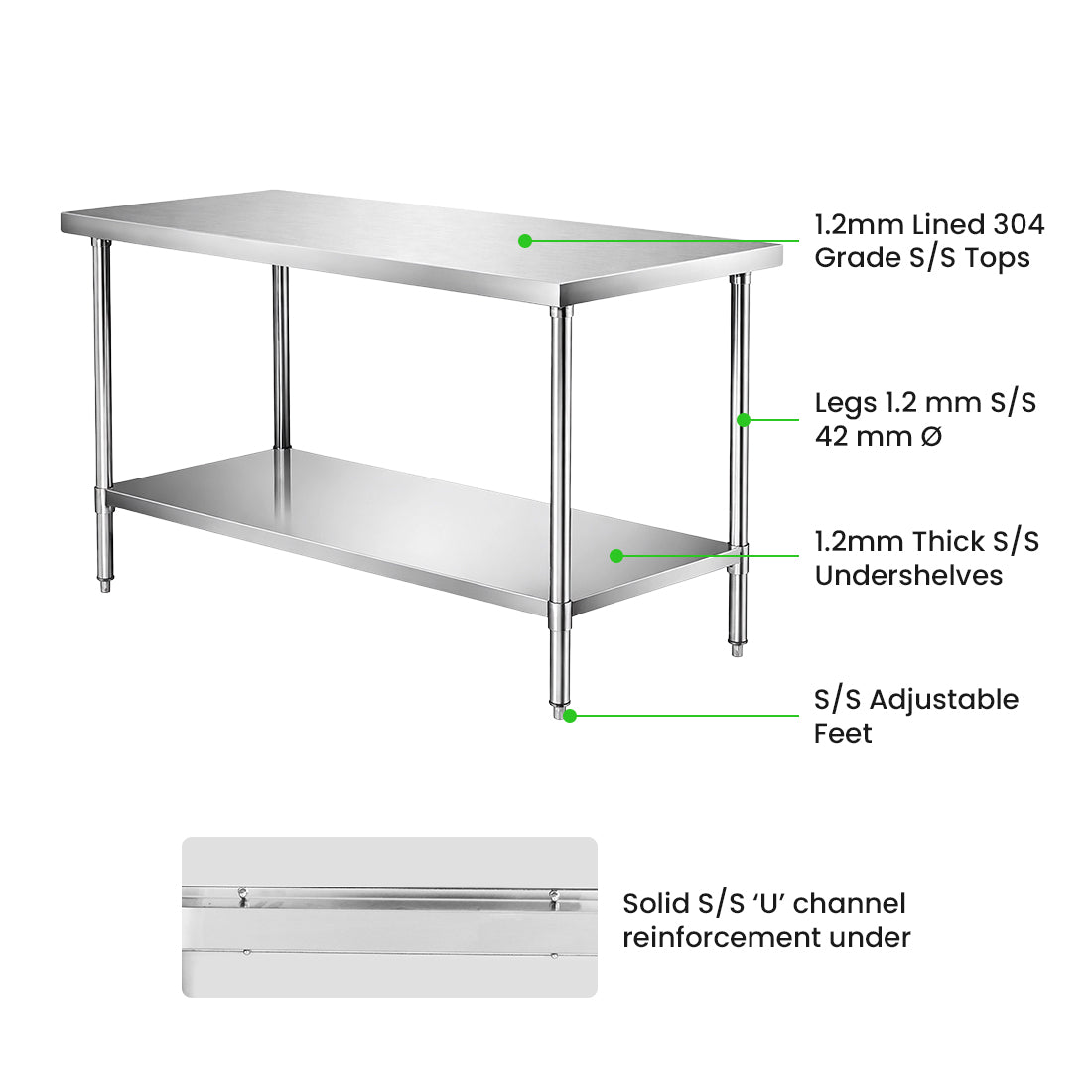 Premium Stainless Steel Workbench - WB7-1500/A