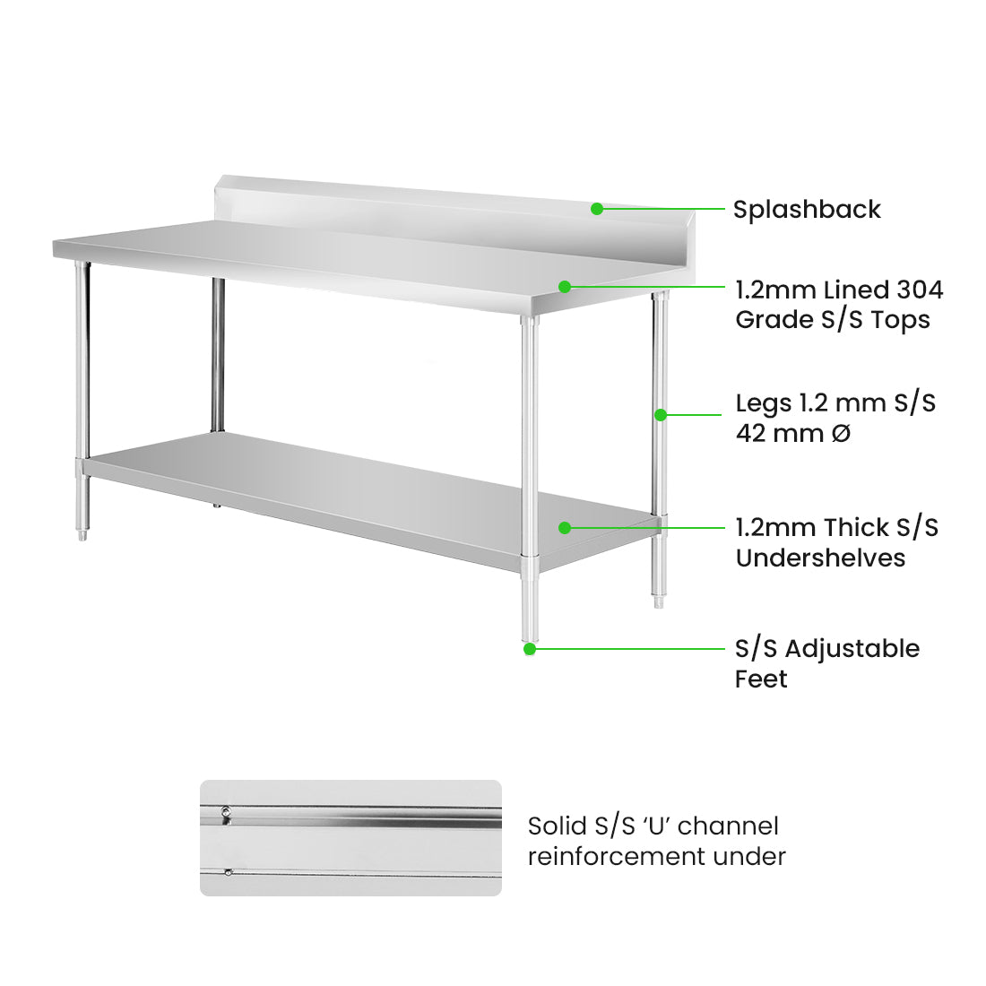 WBB6-1800/A Workbench with Splashback