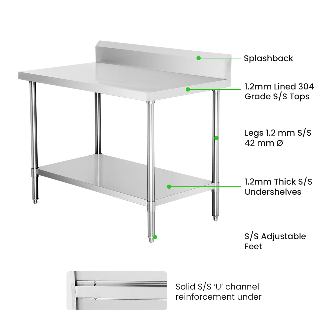 WBB7-0800/A Workbench with Splashback