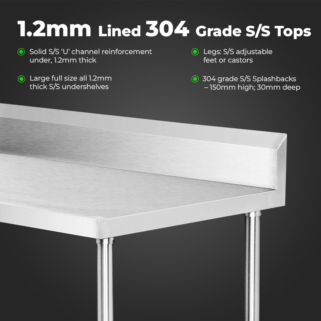 WBB6-1800/A Workbench with Splashback