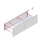 Modular Systems Splashback Extension for Premium 700 Series Bench WBB7-SBL