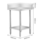 WBCB6-0600/A - Corner Workbench with 150mm Splashback & Undershelf