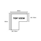 Economic Corner Workbench,100mm Splashback & Undershelf - 0900-6-WBCB