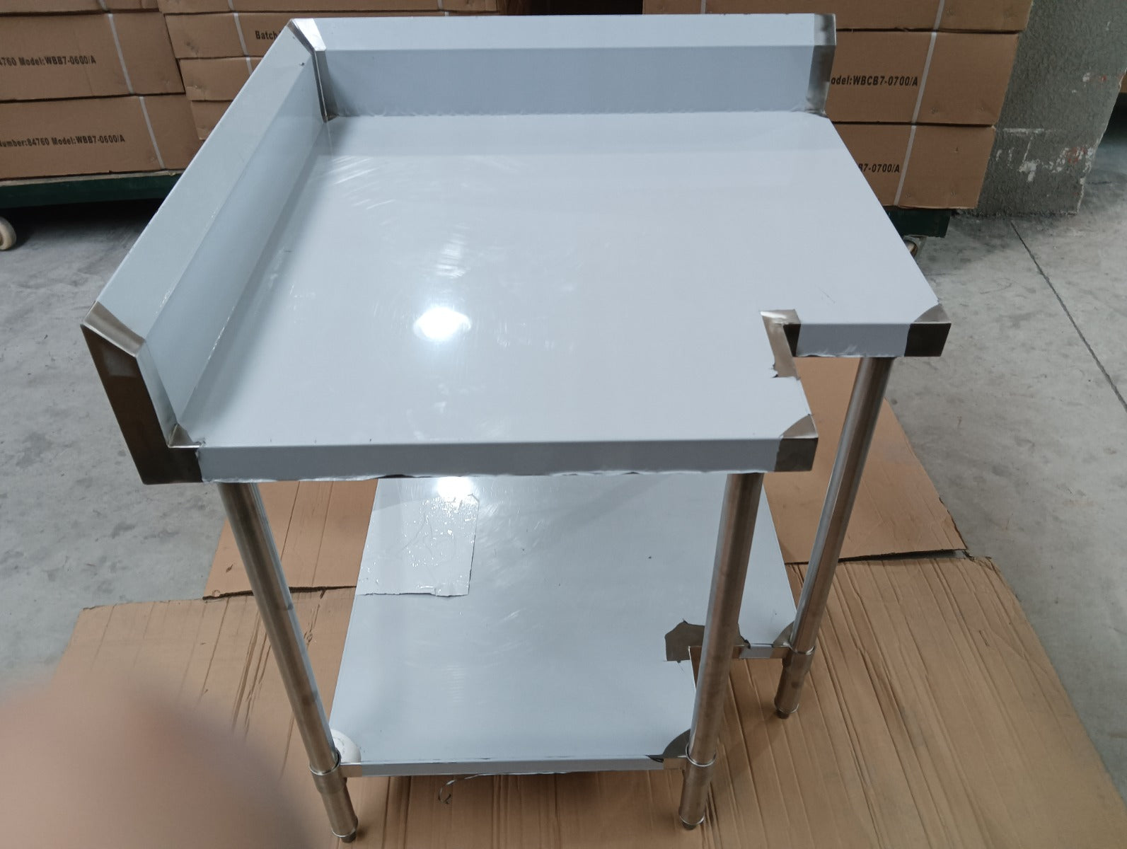 WBCB7-0900/A - Corner Workbench, 150mm Splashback & Undershelf 900x900x900mm