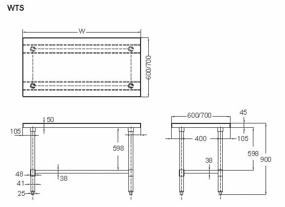FLAT TOP WORK BENCH W600 X D600 X H900 WTS606