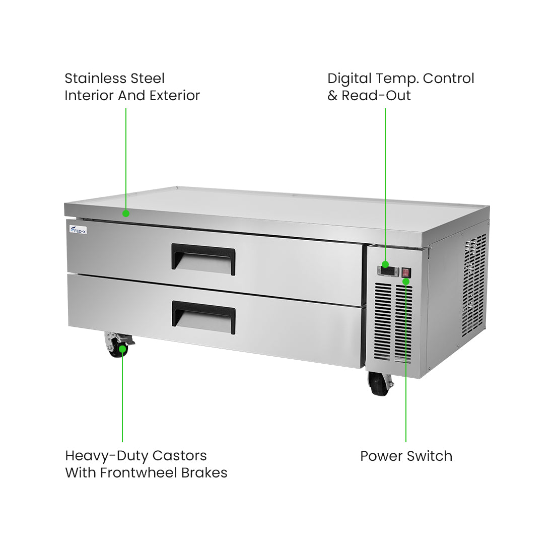 FED-X Chef Base Refrigeratied Drawer Bench 360L - XCB-60