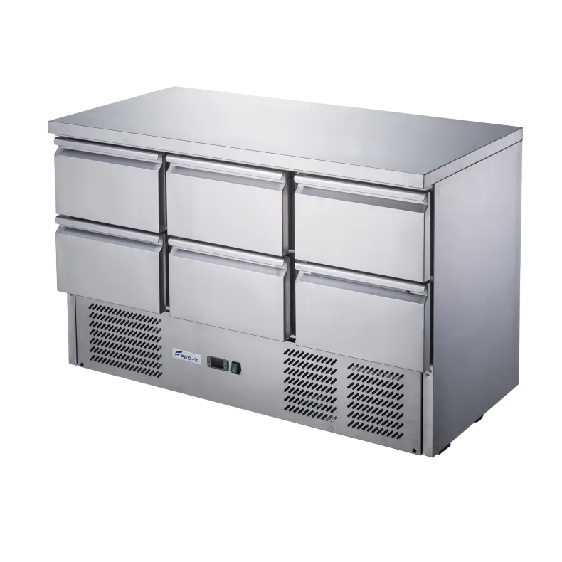 FED-X Six Drawer Compact Workbench Fridge - XGNS1300-6D