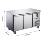 FED-X S/S Two Door Bench Fridge - XUB6C13S2V