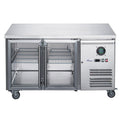 FED-X Two Glass Door Bench Fridge Stainless Steel - XUB7C13G2V