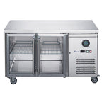 FED-X Two Glass Door Bench Fridge Stainless Steel - XUB7C13G2V