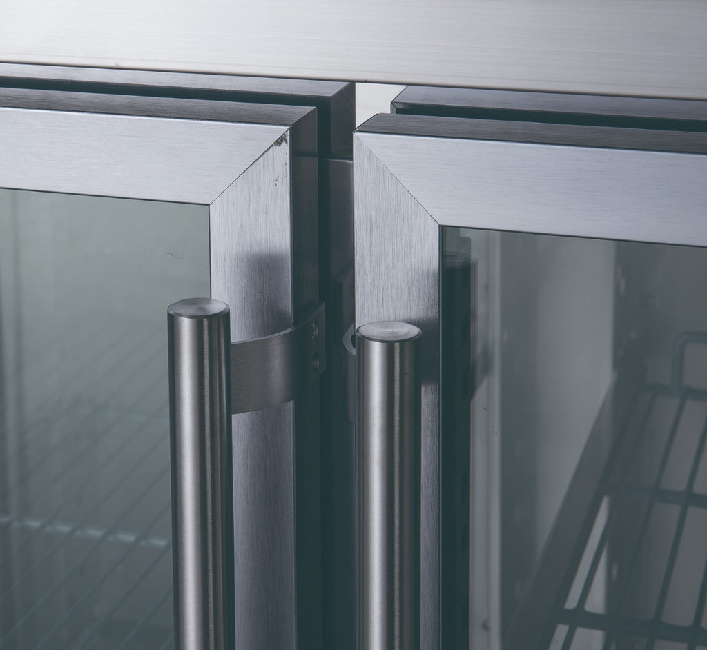 FED-X Four Glass Door Bench Fridge  - XUB7C22G4V