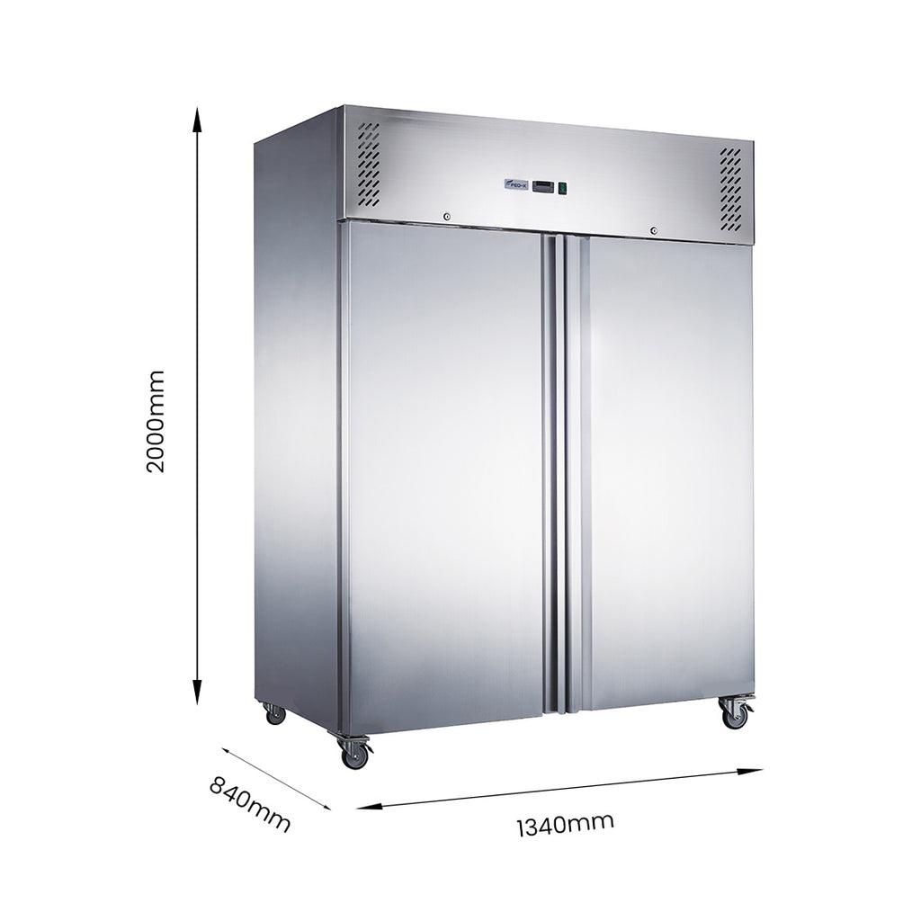 FED-X S/S Two Full Door Upright Freezer - XURF1200SFV